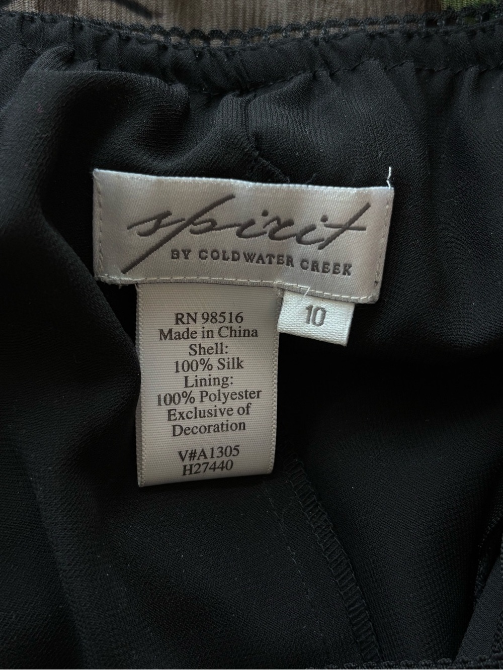 Vintage Coldwater Creek 100% Silk Midi Skirt Women's 10 Boho Y2K Artsy 2000s - Picture 7 of 7